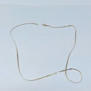 Aurafin Vintage 14 K Gold Flat Herringbone Chain 18 inch Made in Italy